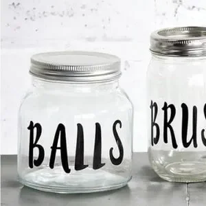 Set Of 3 Apothecary Glass Jars With Screw On Lid Funny Quotes