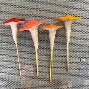 SET OF 3 Custom Order Garden Stake Mushrooms 