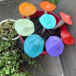 SET OF 3 Custom Order Garden Stake Mushrooms 