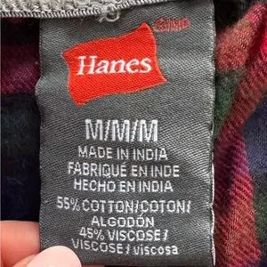 Set Of 3 Hanes Men’s Flannel Plaid Sweatpants - Red Blue And Green Size M