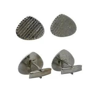 Set Of 3 Vintage Silver Cufflinks Etched Textured Designs Swank/Unsigned Vintage