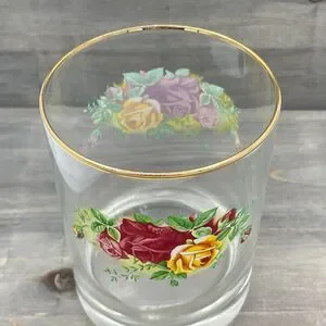 Set Of 4 Royal Albert Old Country Roses Double Old Fashioned Drinkware Glasses