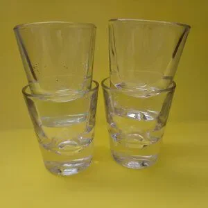 Set Of 4 Vintage Clear Shot Glasses