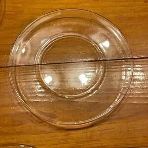 Set Of EIGHT 8” Heavyweight 1/4” Thick Curved Edge Glass Salad Dessert Plates