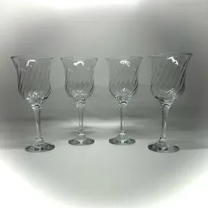 Set Of Four Crystal Wine Glasses Block Crystal Tulip Design