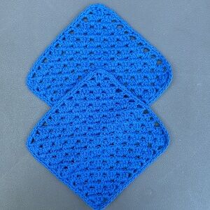 Set Of Hand Crocheted Washcloths Dishcloths Trivets 100% Cotton Crochet Granny