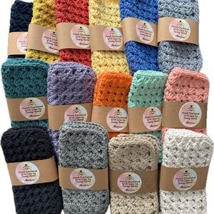 Set of Hand Crocheted Washcloths Dishcloths Trivets 100% Cotton Crochet Granny
