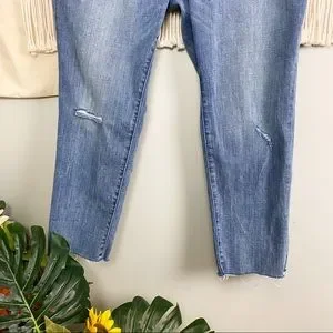 Seven7 Straight Leg Medium Wash Raw Hem Jeans Size 22