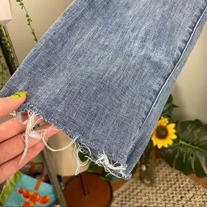 Seven7 Straight Leg Medium Wash Raw Hem Jeans Size 22
