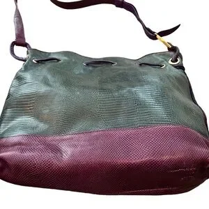 Sharif Purple Vintage Leather Hobo Shoulder Bag Large