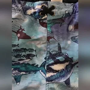 SHARKS Op Board Shorts Swim Trunks XL Pockets Blue