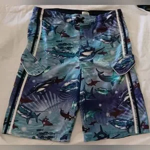 SHARKS Op Board Shorts Swim Trunks XL Pockets Blue