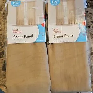 Sheer Curtains 59” X 84” Taupe Nude New In Package Set Of 4 Panels