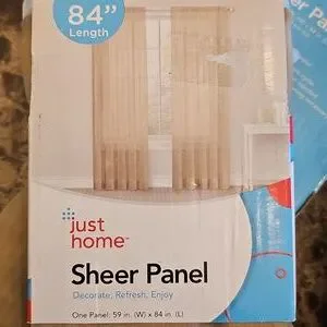 Sheer Curtains 59” X 84” Taupe Nude New In Package Set Of 4 Panels