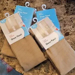 Sheer Curtains 59” x 84” Taupe Nude New in Package Set of 4 Panels 