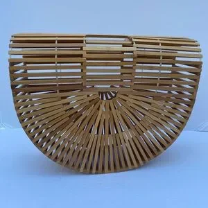 Sheike bamboo safari clutch bag brown