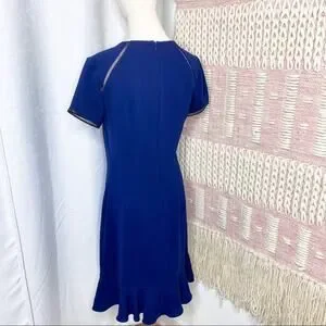 Shoshanna Lombard Navy Blue Mini Ruffle Dress Women’s 6