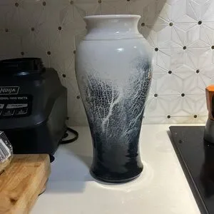 Signed Pottery Vase 12”
