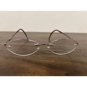 Silhouette Eyeglasses Frames 5227 40 6053 Purple Round Rimless 17-135 Hard Case