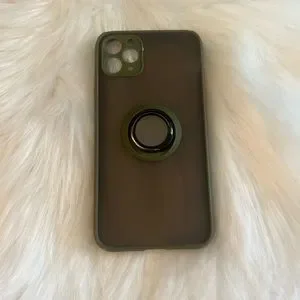 Silicone Case For Iphone 11 Pro Max 6.5 Magnet Ring Stand Green