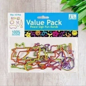 Silicone Tie-Dyed Peace Sign Fun Bands 12 Pack