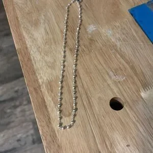 Silver Spark Pyrite Necklace 18” NEW Handmade