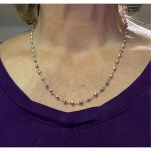 Silver Spark Pyrite Necklace 18” NEW Handmade