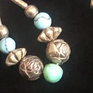 Silver & Turquoise Boho Earrings – Handcrafted Tribal Southwestern Style Vintage