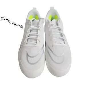 Size 13 Nike Alpha Huarache 8 Pro Lacrosse‎ White Silver CW4439-100 NEW Men's