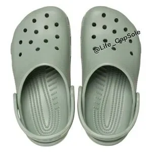 Size 1J Crocs Clogs Classic Kids Green MOSS 206991-308 Youth 1Y Youth NWT Comfor