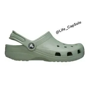 Size 1J Crocs Clogs Classic Kids Green MOSS 206991-308 Youth 1Y Youth NWT Comfor