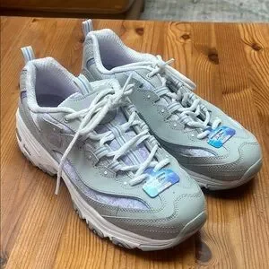 Skechers Gray and White Chunky Athletic Shoes