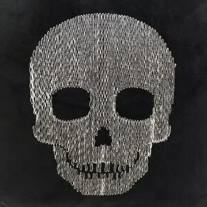 Skeleton Skull & Coffins Square Throw Pillow Plush Black White Gothic Decor 15"