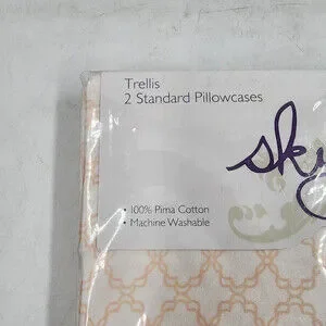 Sky Trellis Standard Pillowcases 20in X 28in Pastel Pink Geometric Design 2Pc