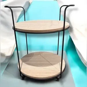 Sleek Black Metal Bar Cart Shelf’s 10in Tall 8in Wide