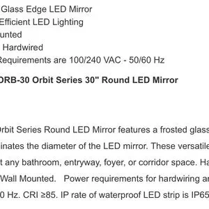 Sleek LED Vanity Mirror - White
