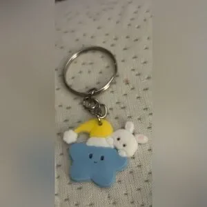 Sleepy Star Bunny Keychain NWT
