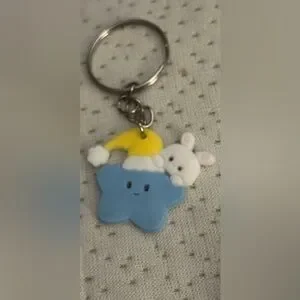 Sleepy Star Bunny Keychain NWT
