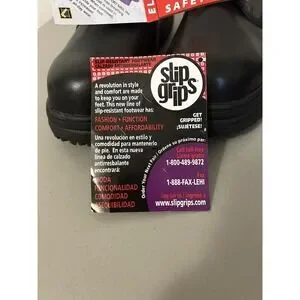 Slip Grips Women's 9.5 NEW Steel Toe Slip Resistant Total Work Shoe Leather Blk