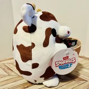 Snackles Bonnie The Cow With Boba Drink 8" Plush Series 2 ZURU