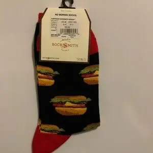 Sock Smith Hamburger Graphic Crew Socks NWT