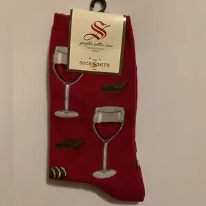 Sock Smith Wine Cotton Graphic Socks NWT