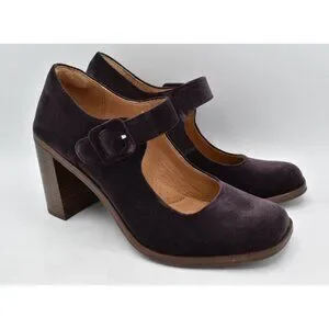 Sofft Womens Size 8.5 Shauna Mary Jane Plum Heeled Pumps Shoes