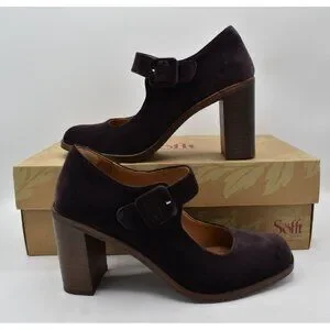 Sofft Womens Size 8.5 Shauna Mary Jane Plum Heeled Pumps Shoes