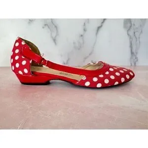 Sofwear Beacon Vintage retro Red Polka Dot Low Heel Shoes Big Kids 4.5 Or Women’