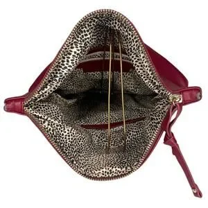 Sole Society Nordstrom Rifkie Fold Over Clutch Faux Leather Burgundy & Cheetah