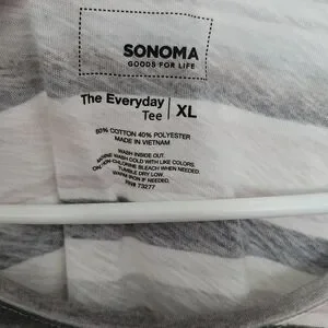 Sonoma Gray And White Boxy Crew Neck Tee