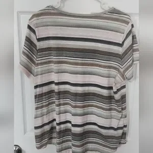 Sonoma Gray And White Boxy Crew Neck Tee