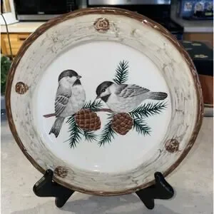 Sonoma Life Style Knollwood 8 1/8" Accent Decor Plate - Birds-pinecones