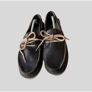 Sonoma Men's Authentic Original Leather Boat Shoes Brown Size 13
